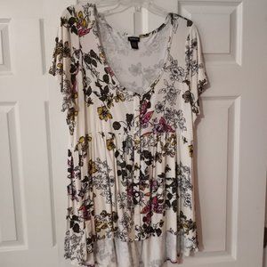 Torrid Sz 1 Super Soft Floral Babydoll Tunic